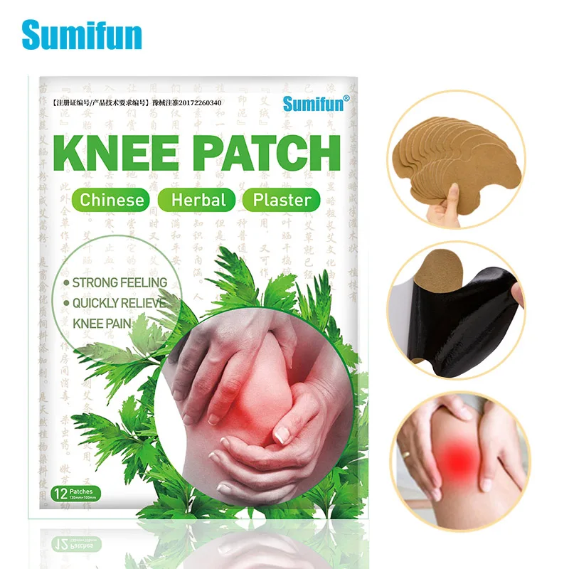 Sumifun 12Pcs/Bag New Knee Plaster Sticker Wormwood Extract Knee Joint Ache Pain Relieving Rheumatoid Arthritis Patch K04601