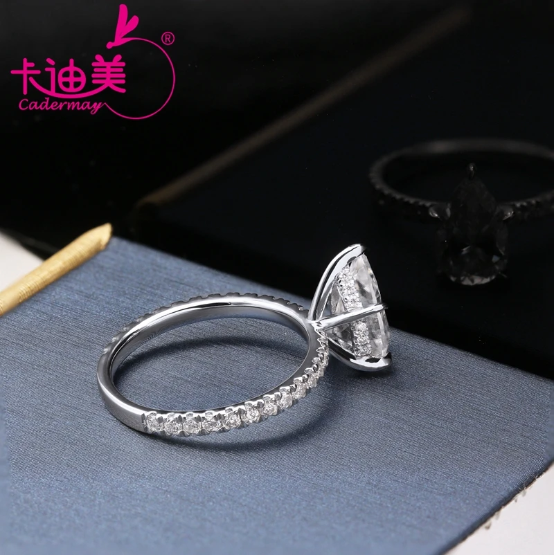 CADERMAY 3ct Pear Moissanite Diamond Silver925 Ring Wholesale Price Trendy Claws Setting Engagement Wedding Band |