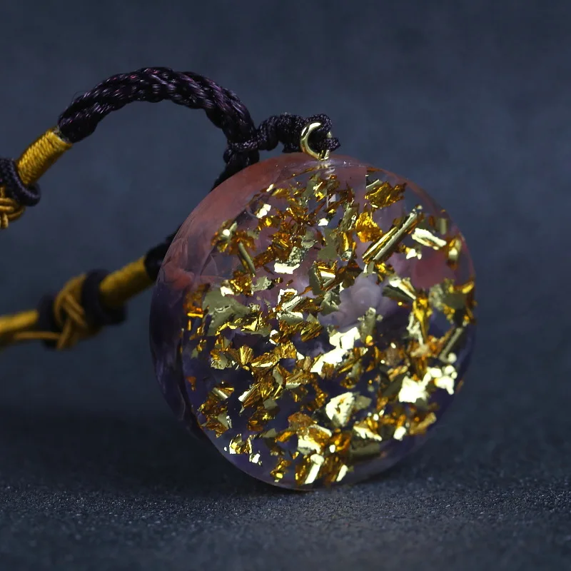 

Amethystine Orgone Pendant Lotus Energy Orgonite Necklace Pink Crystal Healing Resin Jewelry Dropshipping