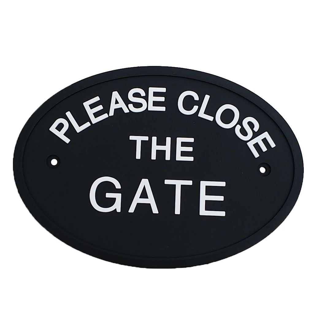 

1 Piece House Door Plaque Wall Sign Oval Statement Plaque PLEASE CLOSE THE GATE Outdoor Garden Signs and Plaques Fence Plaques