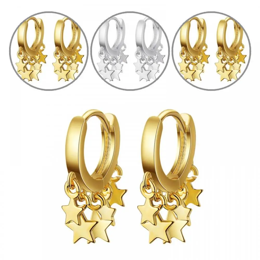 

Fashion Women Star Pendant Huggie Earrings Piercing Party Club Jewelry Gift