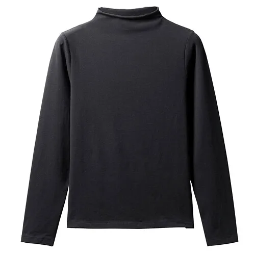 01Black Giordano женская водолазка с длинными рукавами и круглым вырезом под шею, выполнена в нескольких цветовых вариантах - Цвет: 01Black