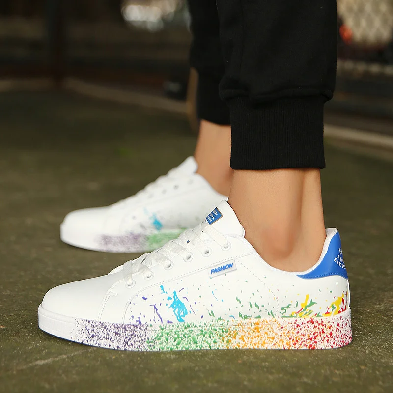 Classic Printed Low-cut White Skateboard Sneakers Men Couples Cheap Sports Shoes Outdoor Comfortable Women Skate Shoes Trainers