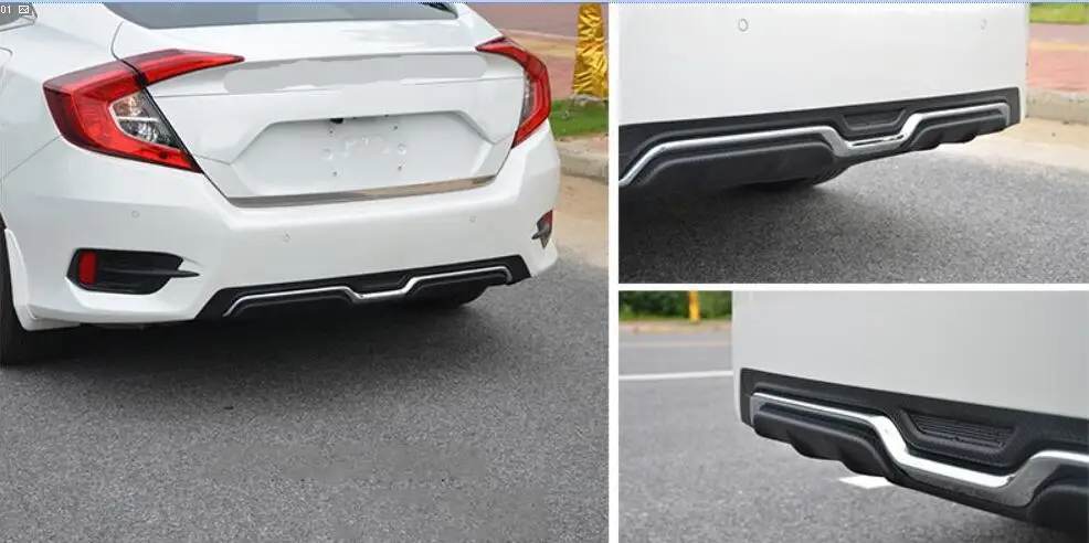 Подходит для Honda Civic седан Задняя Нижняя бампера Защита глушителя Декор Декоративные заднего бампера v-стиля