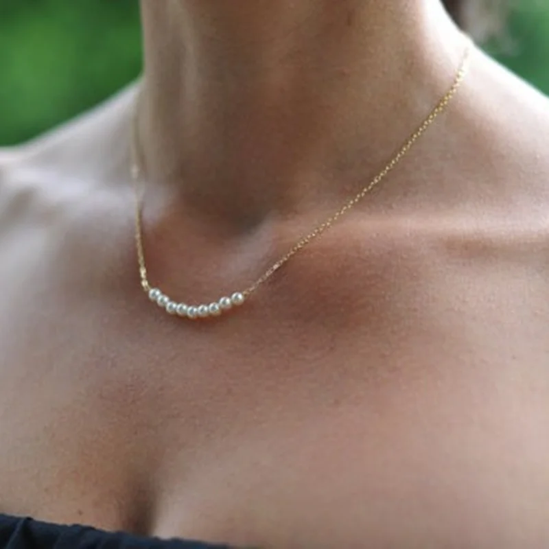 Женское колье чокер с искусственным жемчугом вечерние ожерелья