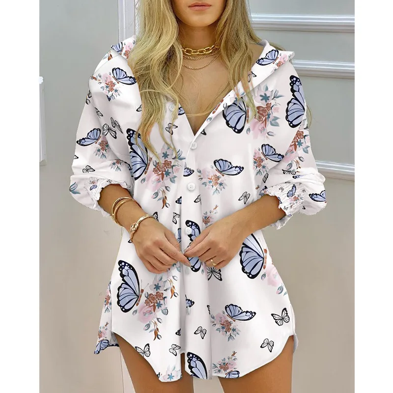 

Elegant Women Blouse Long Sleeve Print Loose Casual Shirts Streetwear Womens Tops And Blouses Fashion Women's Clothing Blusas