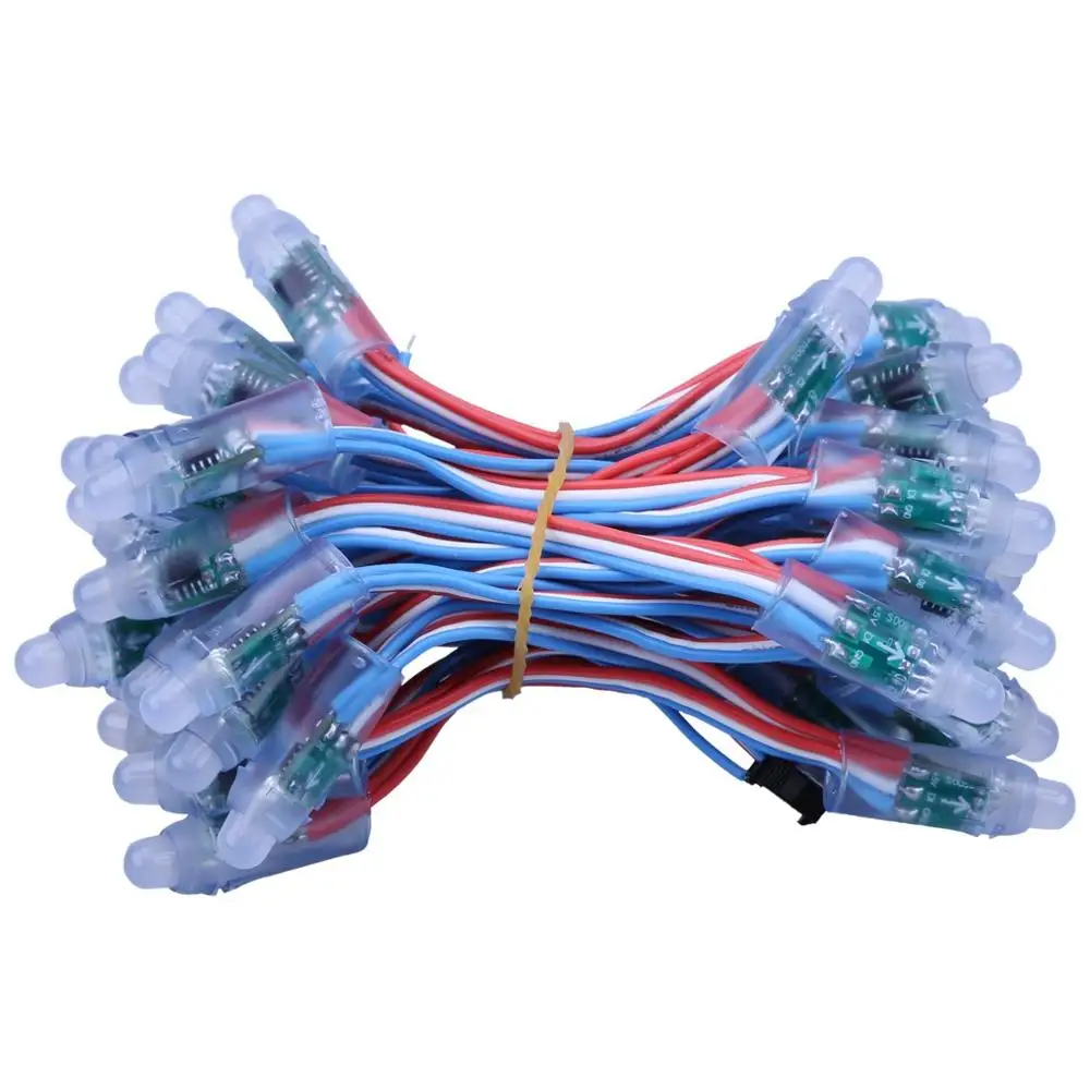 50 шт. WS2811 12 мм пиксель диффузированная Светодиодная лента RGB огни