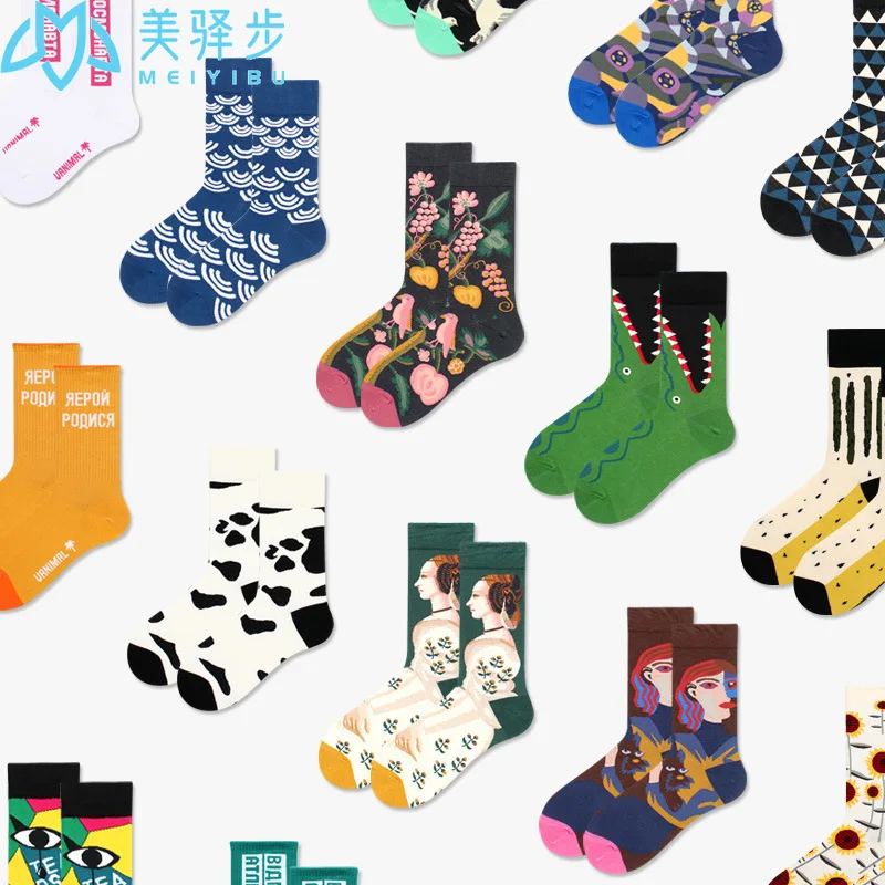 10 Pairs Popular Original Design Socks Adult Autumn and Winter Cotton Socks European and American Hot Sales Socks
