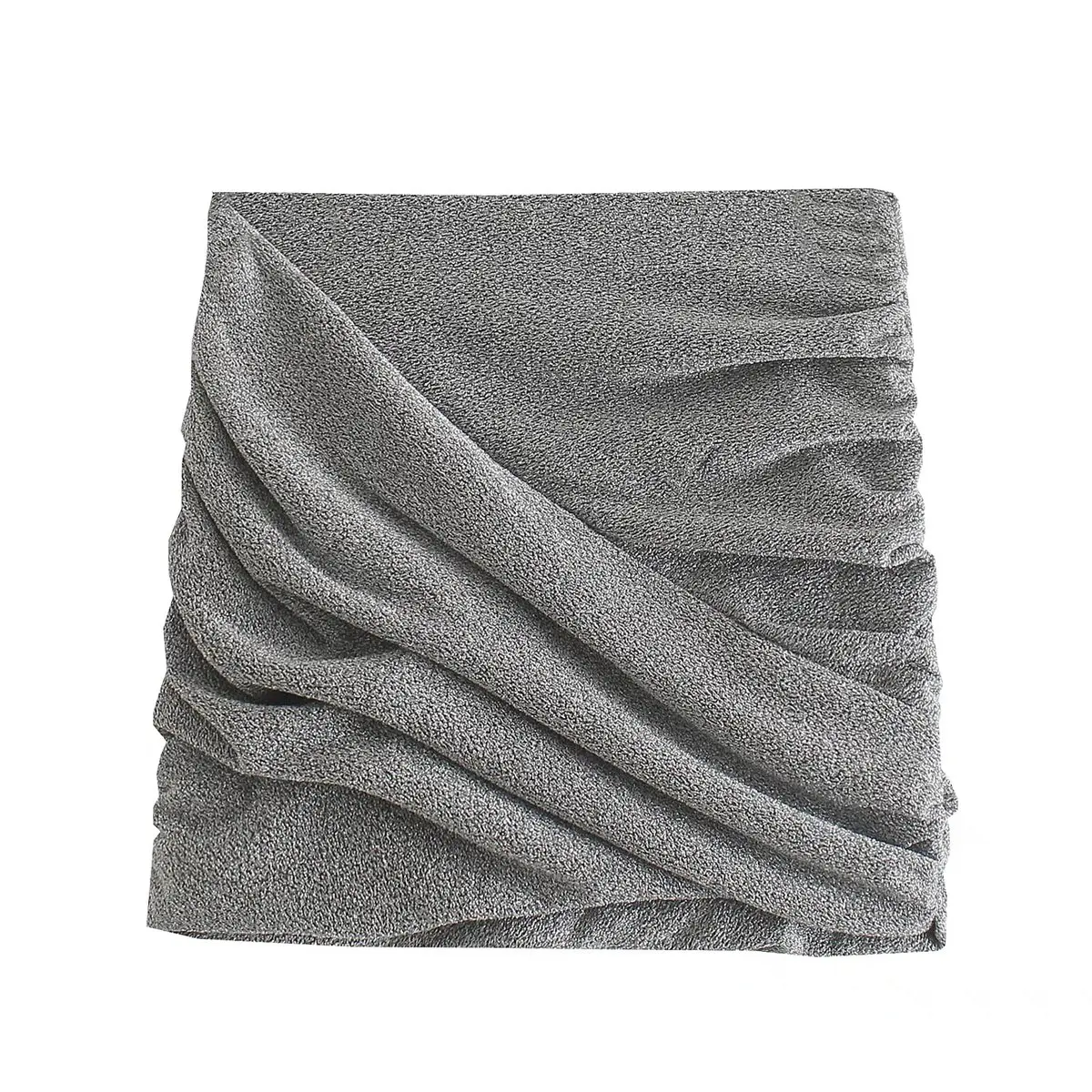 

Willshela Женская модная мини-юбка с металлической нитью со складками, с высокой талией, невидимая молния, шикарная женская короткая юбка