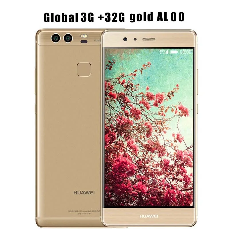 Глобальная прошивка поддержка huawei P9 3/4 ГБ Оперативная память 32/64GB Встроенная память Kirin 955 Octa Core 5," смартфон 1920*1080 Dual SIM LTE, отпечаток пальца - Цвет: 3G 32G  Gold AL00