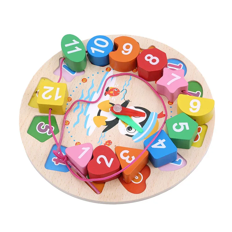 

Funny Gadgets Novelty Interesting Toys For Children Montessori Cartoon Animal Educational Wooden Beaded Digital Clock Puzzles