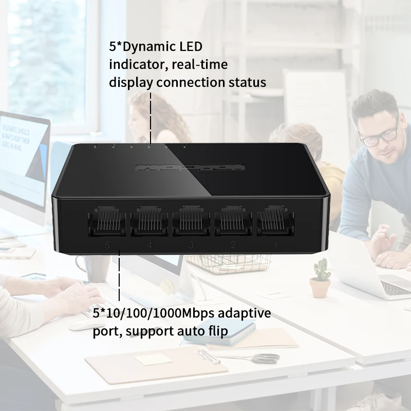 JSMAX JSG1005-S RJ45 порт s 10/100/1000M гигабитный коммутатор Ethernet 5-портовый мониторинг