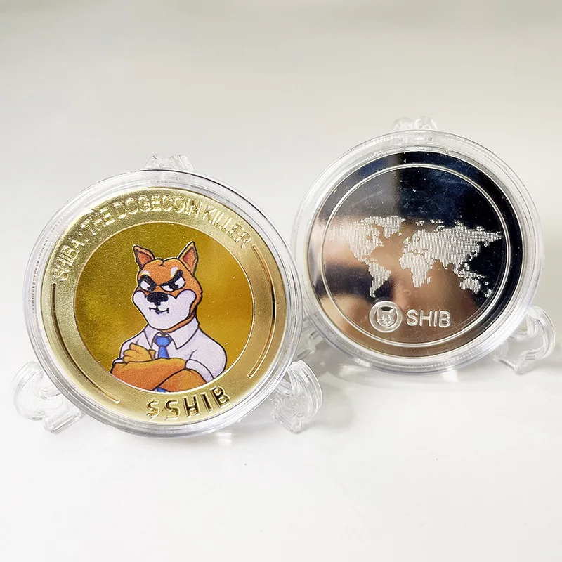 

The SHIBA Gold and Silver SHIB Commemorative Coin US Coins Iron Plating Tokened Craft Gift , Big Head Gold Coin