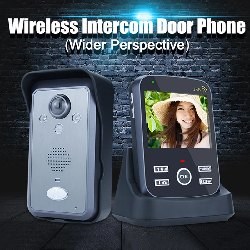 

JeaTone 3.5" Wireless Version Video Door Phone Intercom Waterproof Night Vision Door Bell Access Control System Wall Mounting