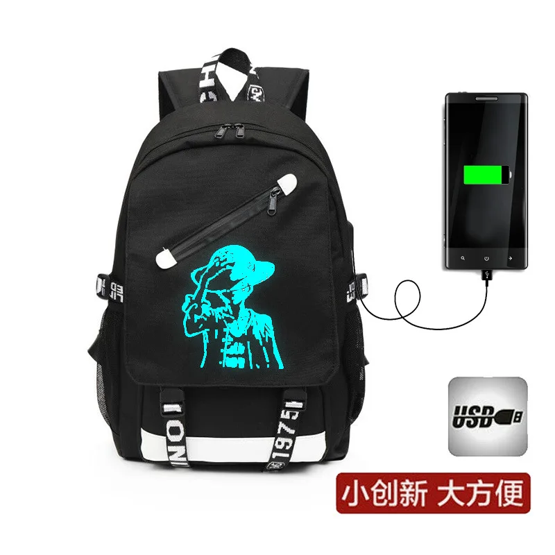 Новинка светящаяся школьная сумка для студентов рюкзак ноутбука аниме мальчиков