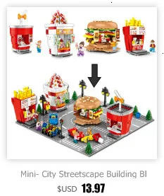 Строительные блоки Mini City Street View Кофейня магазин гамбургеров город Diy Кирпичи игрушки для детей рождественские подарки