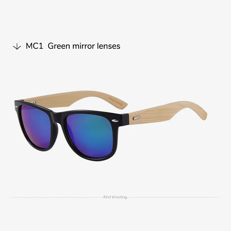 MC1 Toketorism trend бамбуковое оружие uv400 белые женские солнцезащитные очки ретро мужские очки 8201 - Lenses Color: MC1