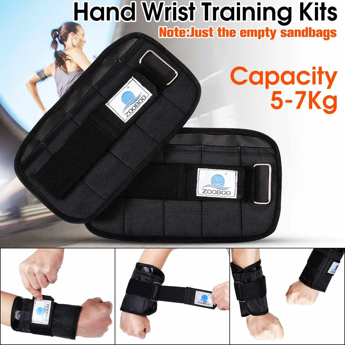 

A Pair 5-7kg Adjustable Hand Wrist Arm Weight Gym Exercise Boxing Training Protect Hand Wrist Kits