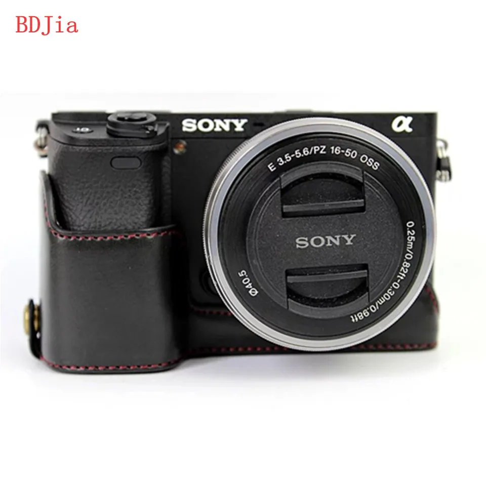 Новинка Модный чехол для камеры Sony A6100 A6400 A6300 A6000 полукорпус из искусственной кожи