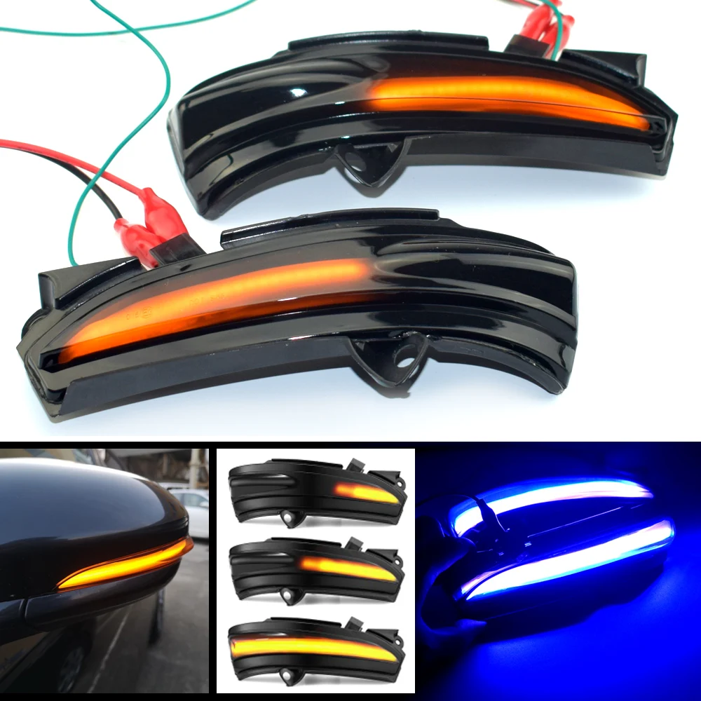 

Car Side Mirror Indicator Bicolor LED Dynamic Turn Signal Light For Ford Fusion Mondeo 2014 2015 2016-2019 Flowing Water Blinker