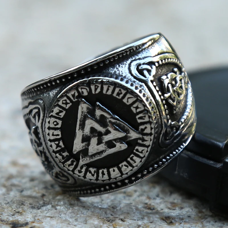 Мужское Скандинавское кольцо викинга из нержавеющей стали руны компас