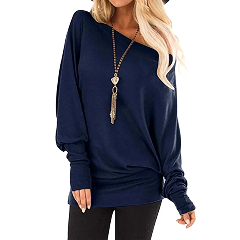 Блузка женская с открытыми плечами Повседневная Свободная рубашка-топ