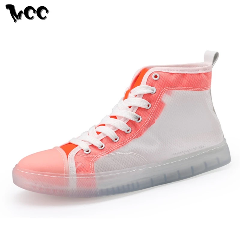 Мужская парусиновая обувь Высокие кроссовки на шнуровке Повседневная дышащая