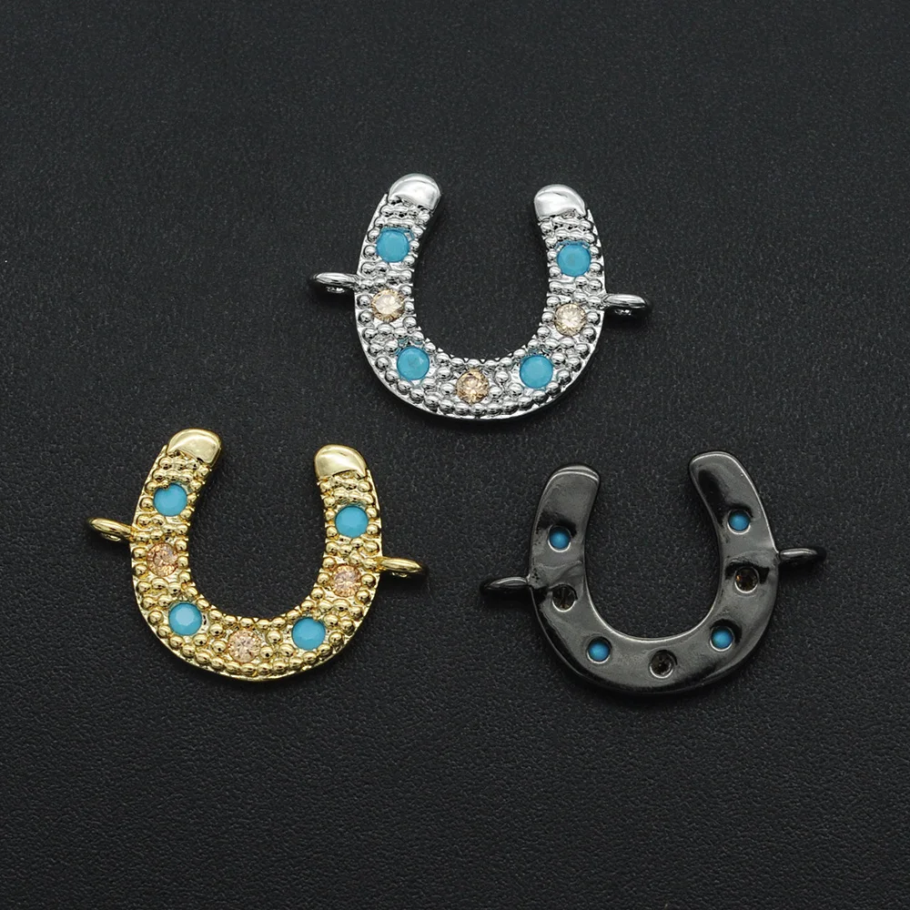 

13x18 мм 100% фианиты DIY Ювелирные изделия на удачу Подкова соединители очаровательные оптовые ювелирные изделия соединитель модные ювелирные ...