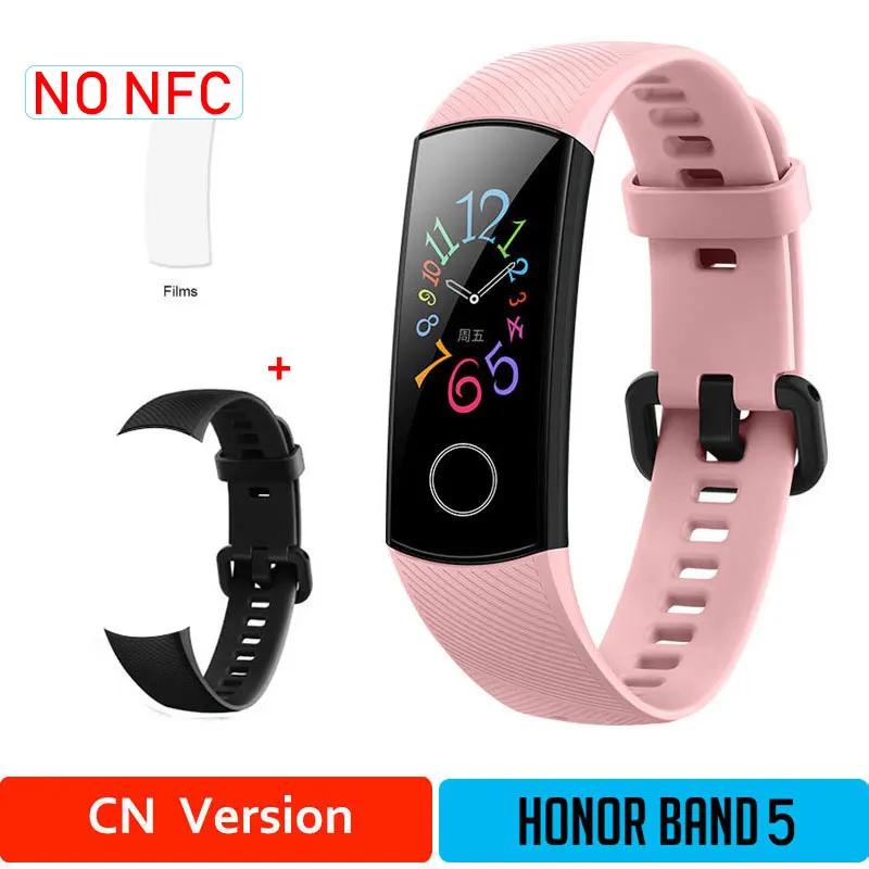 CNPink5moB Глобальная версия Honor Band 5 браслет с кислородом крови смарт-трекеры активности Bluetooth умный Браслет мониторинг сердечного ритма - Цвет: CNPink5moB