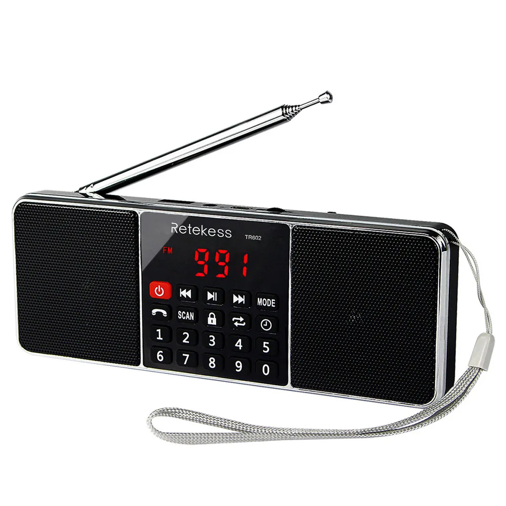Портативный Bluetooth радиоприемник RETEKESS TR602 мини AM FM стереоприемник mp3 плеер