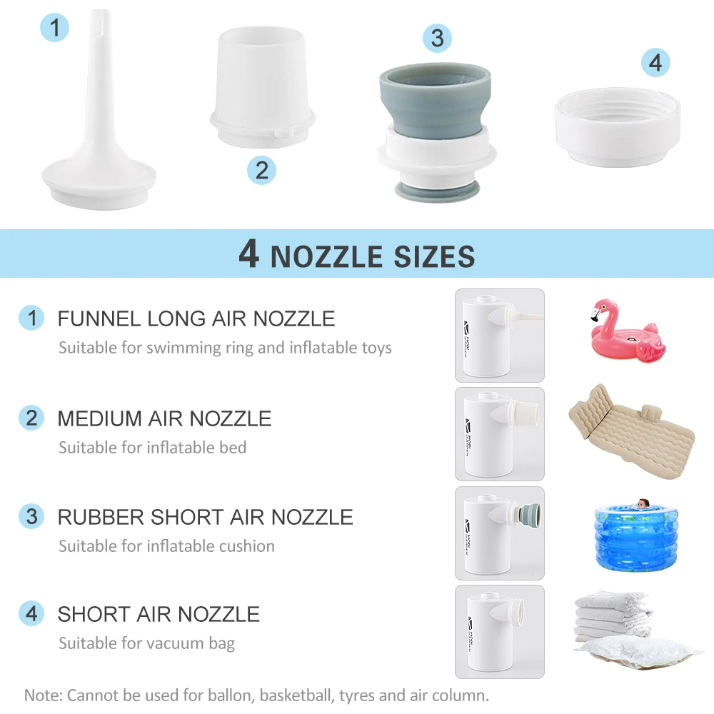 

Outdoor Portable Mini Air Pump USB Rechargeable Compact Air Pump With 1300mAh/3600mAh Lithium Battery Lightweight Pump