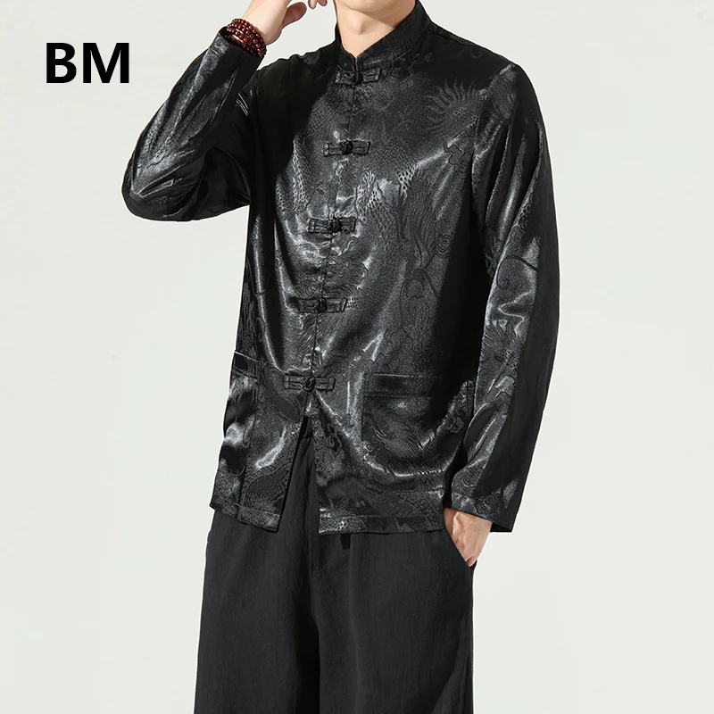 2020 традиционная блуза в китайском стиле с рисунком дракона повседневный костюм