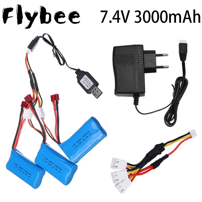 18650 7 4 V 3000MAH литий-полимерный аккумулятор 2s для Wltoys 12423/10428 /12429/12401/12402/12402A RC