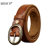 hidup top quality design cow genuine leather belts brass pin buckle alloy metal belt for women accessories 2 8cm wide nwj1082