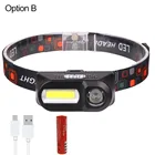 Налобный фонарь, светодиодный, 6000 люмен, 6 режимов, XPE + COB, Налобный фонарик, налобный фонарь с аккумулятором 18650, для рыбалки, охоты