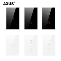 axus us touch switch power led panel wall light switches tempered black white crystal glass 123 gang interruttore ac110 240v