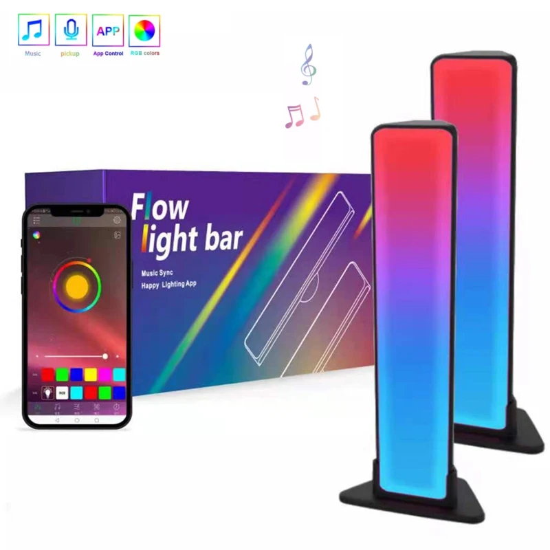 

Умный светодиодный RGB светильник, лампа с ритмом и звуковым управлением, с поддержкой Bluetooth, для декора ТВ и комнаты