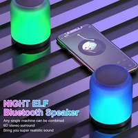 wireless bluetooth 5 0 speaker mini audio visual loudspeaker with colorful breathing atmosphere lights waterproof speaker