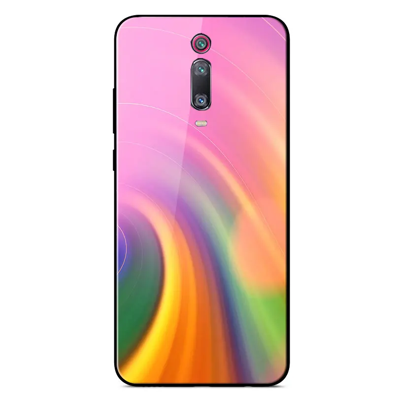 

Case For Xiaomi 9T Fashion Painted Mirror TPU frame High Quality Tempered glass shockproof Back Cover For Xiaomi 9T 9T Pro Cover