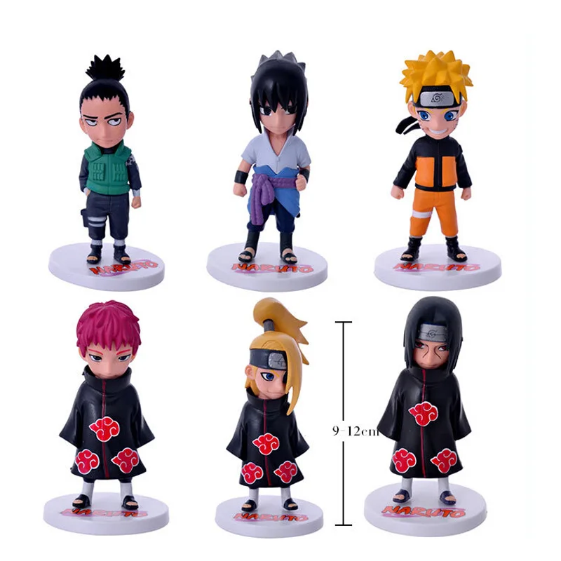 7 см Япония прыжок комиксов Наруто Фигурки Какаши Сакура Саске Итачи Obito Гаара ПВХ игрушки модель фигурки Куклы - Цвет: 6PCS-g