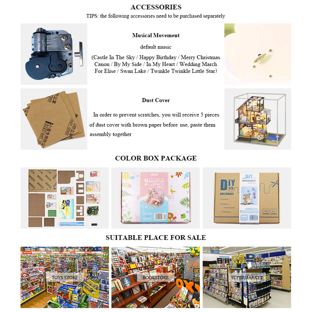 

DIY Mini 3D Villa Model Puzzle Wooden Cottage Educational Toys Kid Present