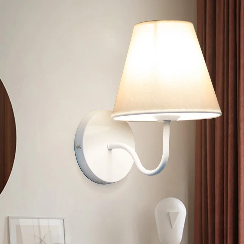 

New Arrival LED Wall Lights For Bedroom Black Iron E27 Wall Sconce Bedside Applique Murale Luminaire White Reading Light