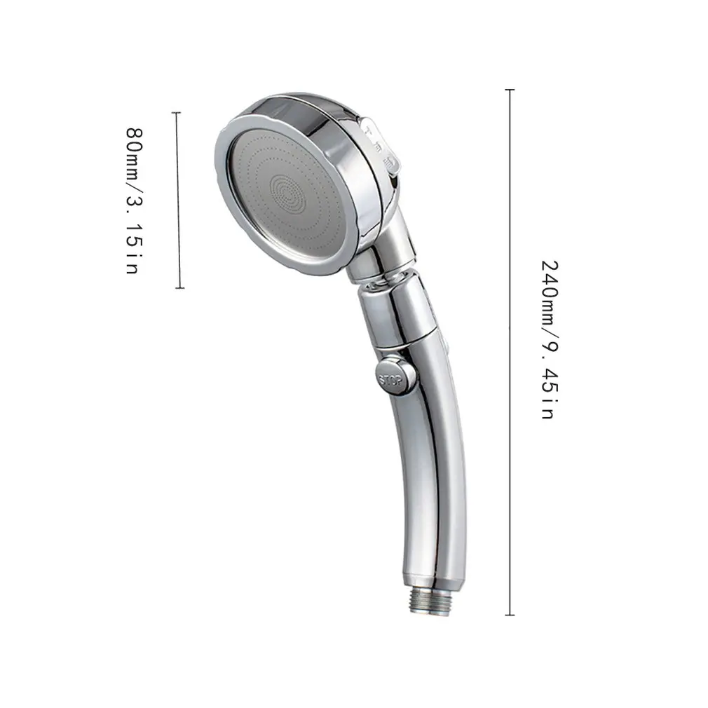 

Portable Size 3 Gears Handheld Home Pressurized Shower Head ABS Shower Mirror Hand Shower Head Bathroom Accessories