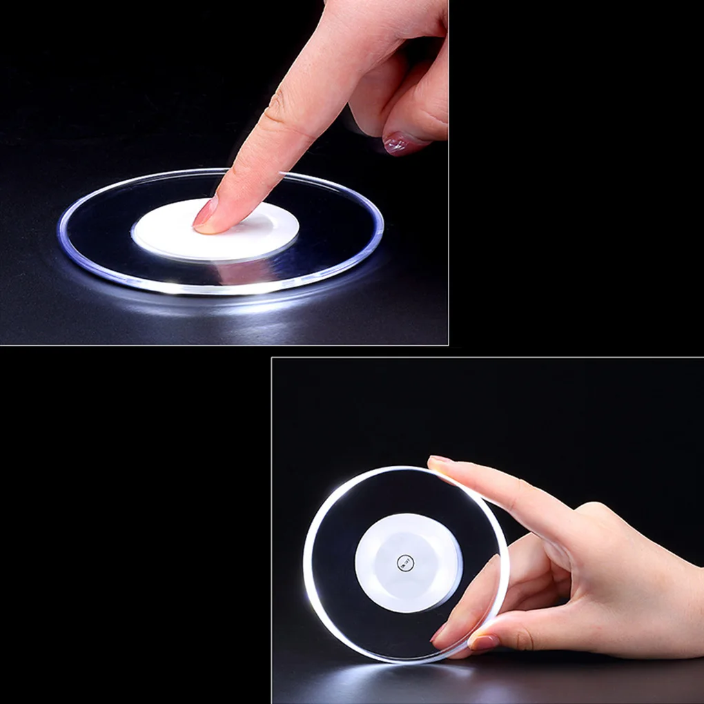 Круглый акриловый светодиодный светильник подстаканник для коктейлей коврик