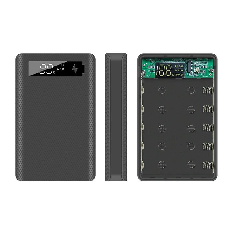 Корпус для внешнего аккумулятора 5*3 0 с цифровым дисплеем быстрая зарядка QC 18650 |
