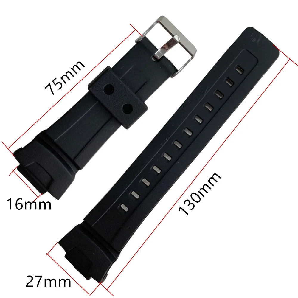 

26*16mm Silicone Watchband For G Shock GAW-100/GLX/GA-200/150/201/300/310/GAS-100 Black Replacement Band Strap Watch Accessories