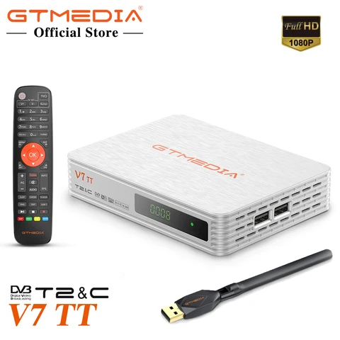 Приемник GTMEDIA V7 TT 1080P HD TDT DVB-T2/T DVB-C Dekoder dvbt2 Polska Hevc H265 наземный цифровой ТВ-приемник с USB Wifi
