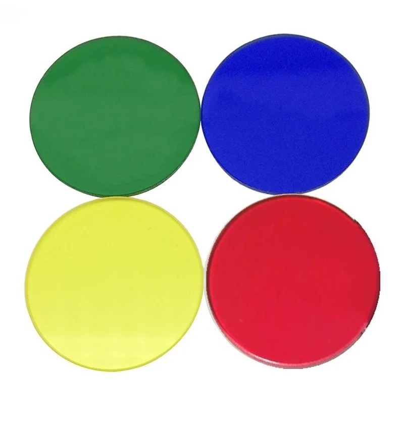 Оптический фильтр диаметром 32 мм прозрачное красное зеленое синее матовое белое