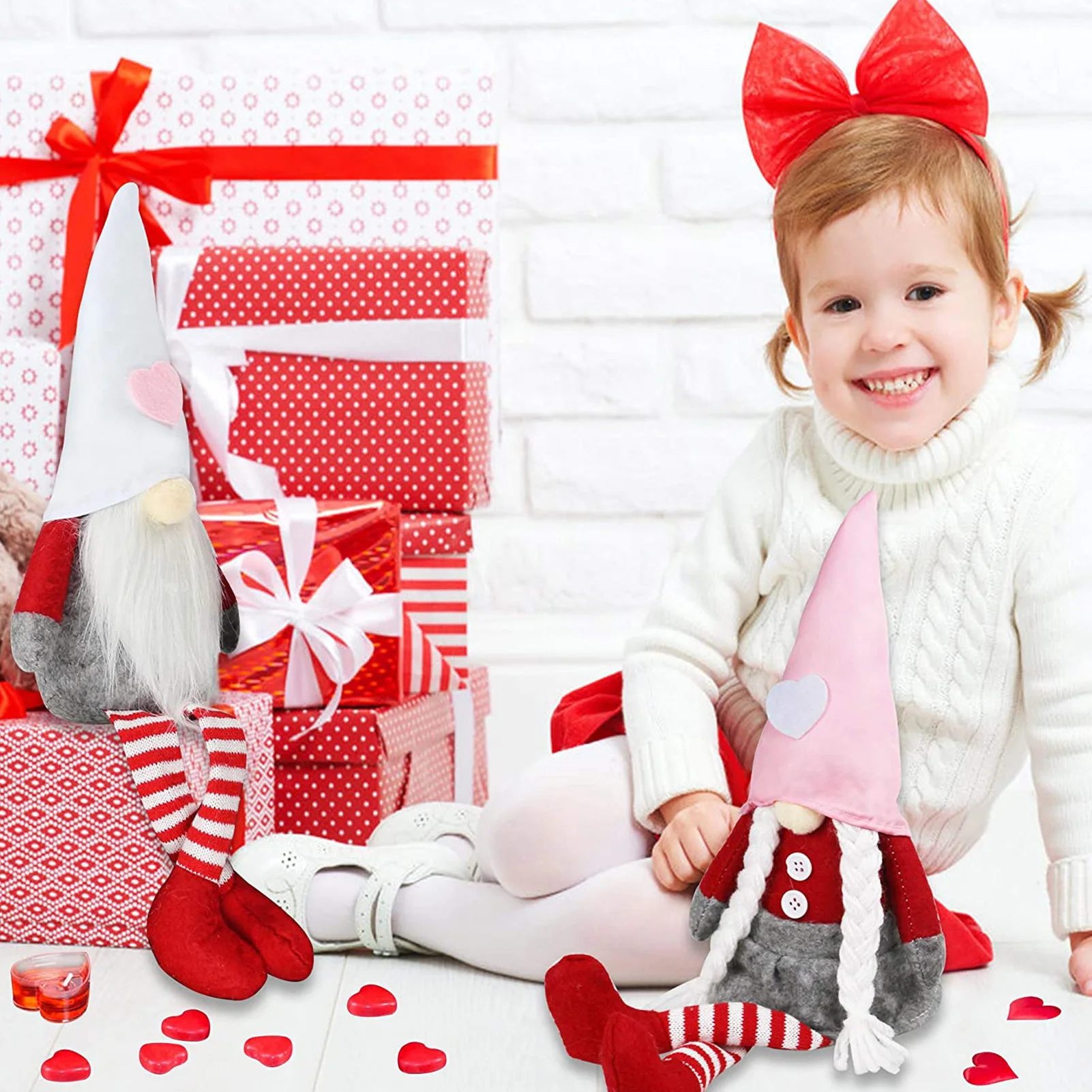 Ко Дню Святого Валентина гном длинные брюки с широкими штанинами праздничные