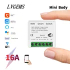 Tuya 10A16A Wi-Fi Умный выключатель цепи модуль поддерживает связь с 2-мя способ приложения голосовой реле Таймер Google Home Alexa 110V 220V прерыватель